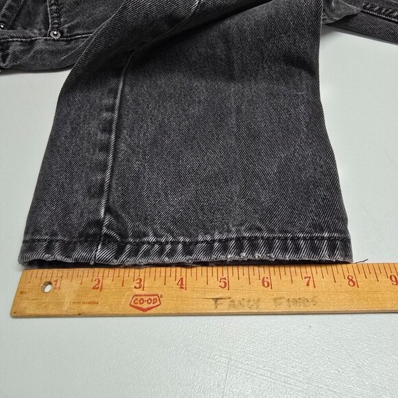 Levi’s 505 Jeans Mens 36x34 (Fits 34x31) Black Straight Denim‎ Grunge Streetwear - Picture 12 of 13